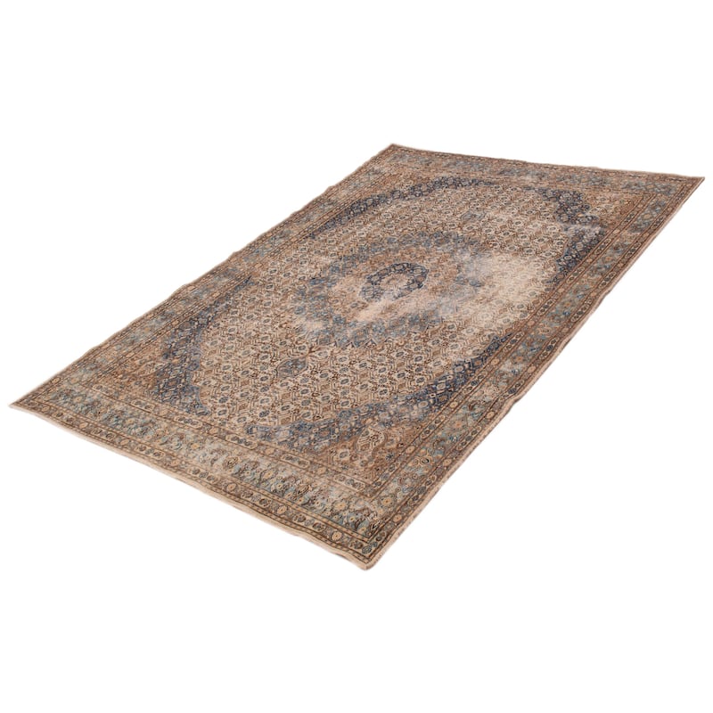 ECARPETGALLERY Hand-knotted Antalya Vintage Cream Wool Rug - 7'0 x 10'8