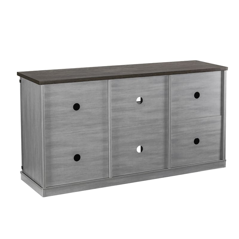 58" Farmhouse Sliding Barn Door TV Stand - Fits TVs up to 65" - 58" in Width