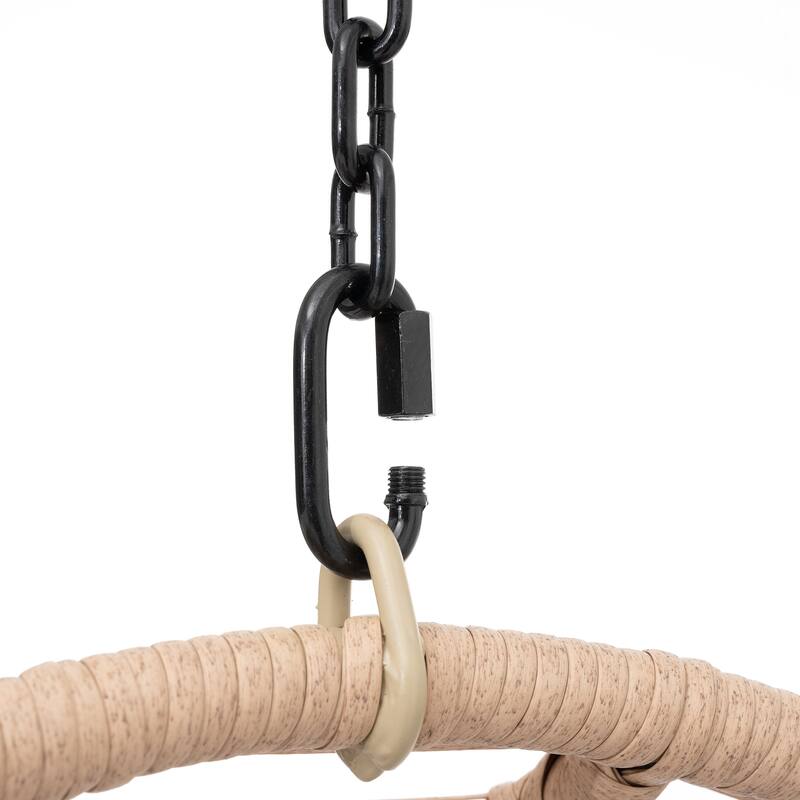 Outdoor Indoor Swing Egg Chair with Antracite Color Cushion And Black Color Base