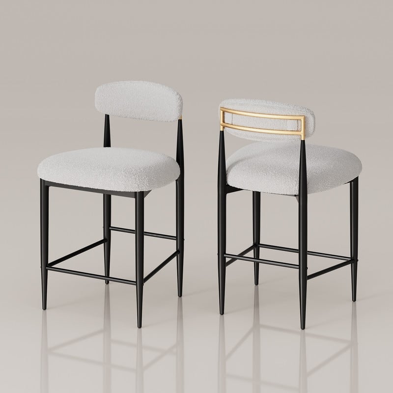 Mordern Fort 6-Piece Boucle Dining Chairs Set, Boucle Accent Armless Chair