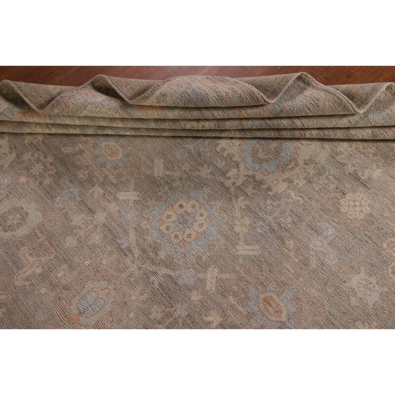 Vegetable Dye Oushak Oriental Area Rug Handmade Wool Carpet - 8'3" x 9'11"