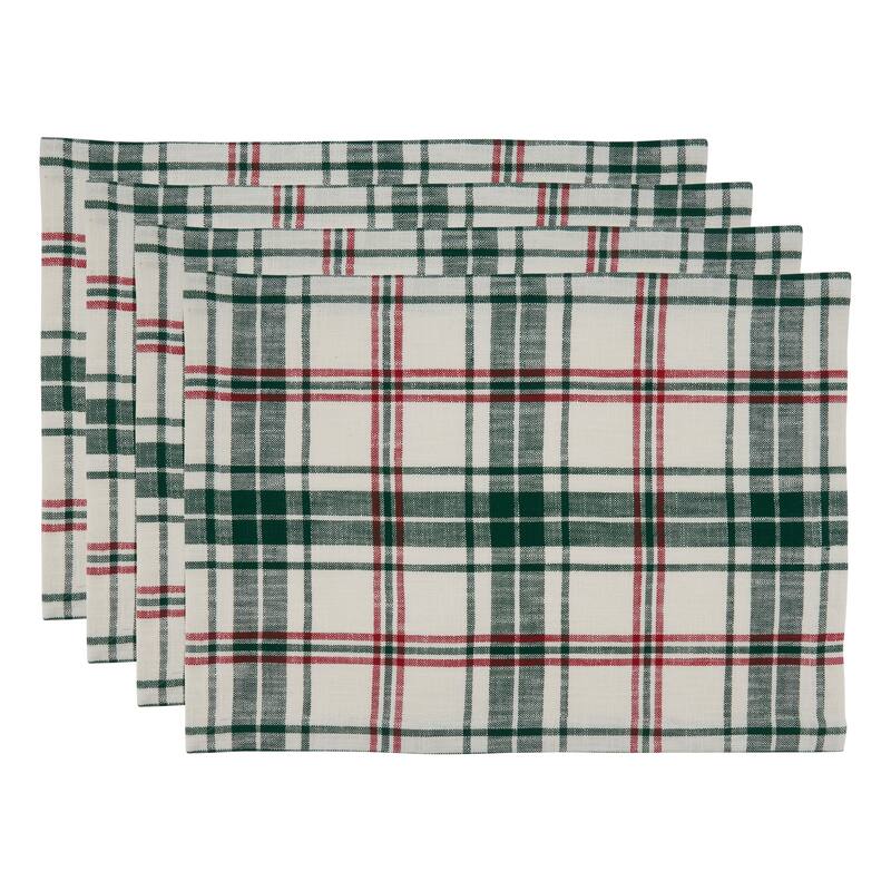 Cloth Placemats With Plaid Design (Set of 4)