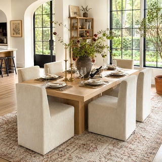 Chenille Upholstered Dining Chairs with Casters(Set of 6) - Bed Bath ...