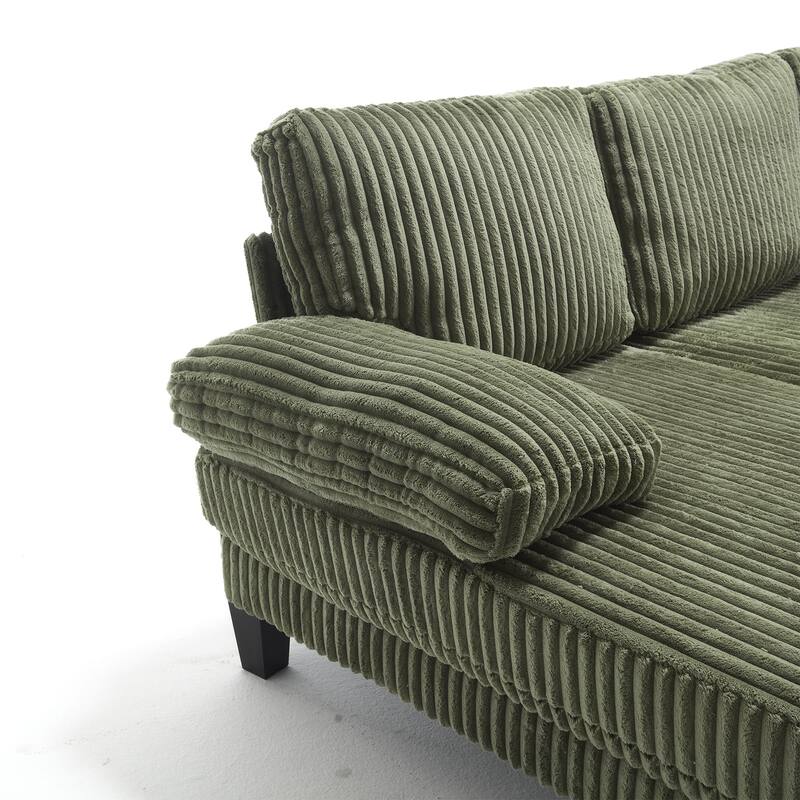 U-Shaped Modular Sectional Sofa with Double Chaise Lounge, Convertible Deep Seat Sleeper Sofa, Velvet Upholstered 4 Seater Sofa