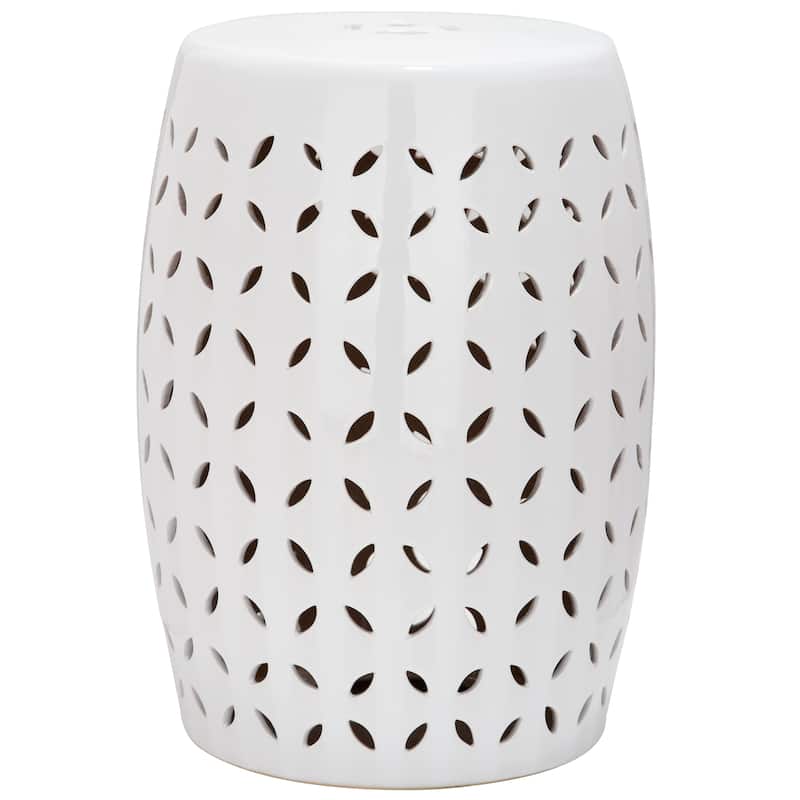 SAFAVIEH Paradise Oihane Zen White Ceramic Decorative Garden Stool