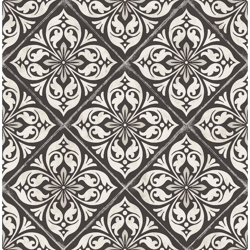 Seabrook Designs Lillian August Plumosa Tile Unpasted Wallpaper