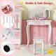 preview thumbnail 8 of 7, Kids Vanity Table Set with Drawer & 3 Makeup Accessories for Pretend Play - 24" L x 11" W x 38.5" H