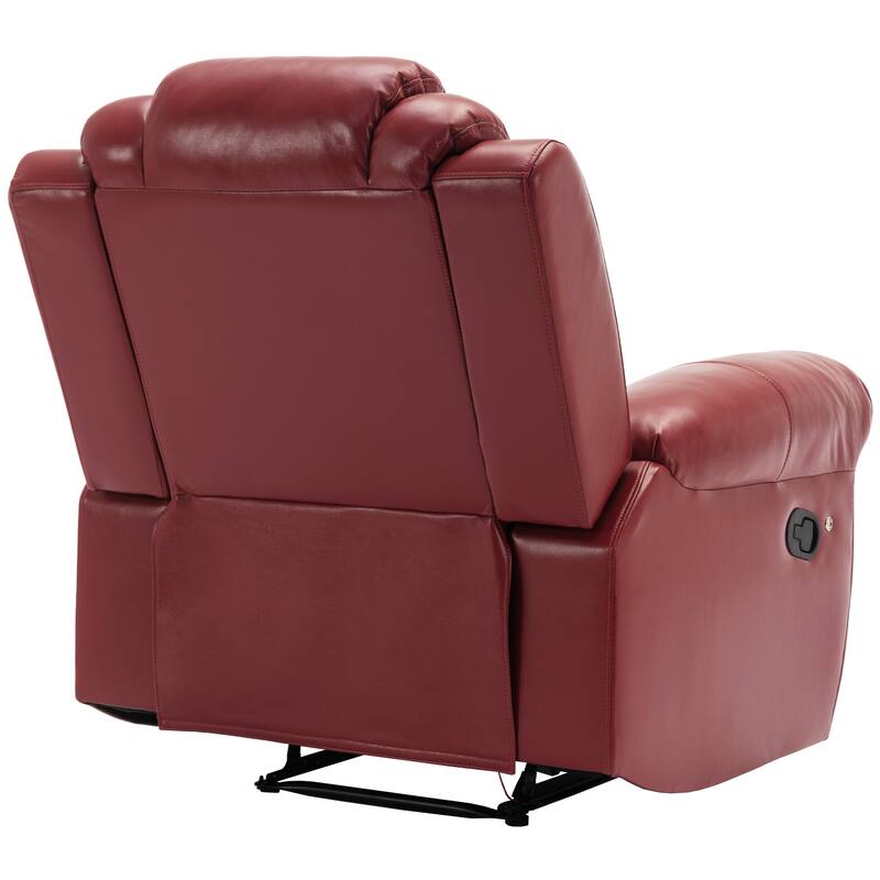 Home Theater Seating Manual Recliner Chair with LED Light Strip for Living Room,Bedroom, Black