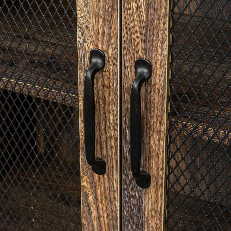 GDF Studio - Aishley Industrial Farmhouse 70.87" Wide TV Stand with Metal Frame and Open Storage Shelves