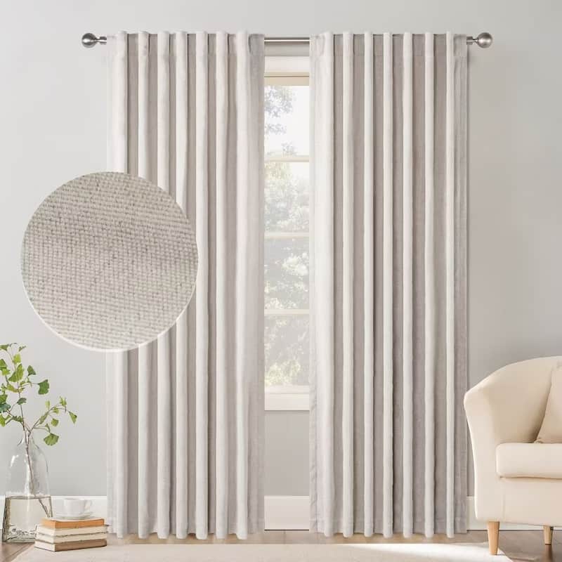 Chenille Blackout Back Tab Curtain Pair(2 panels)
