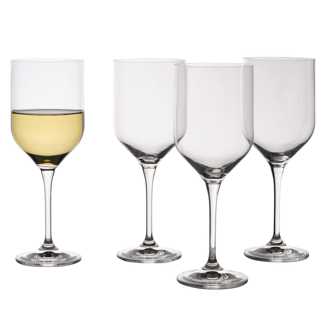 Mikasa Upton Set of 4 White Wine Glasses, 17.5 Oz