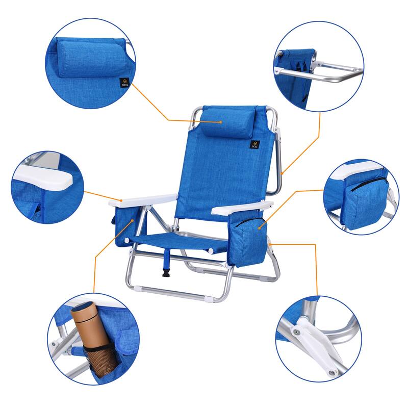 Backpack Beach Chair with Cooler and Umbrella, Cup Holder Outdoor, Ideal for Camping, BBQs, Travel, and Picnics
