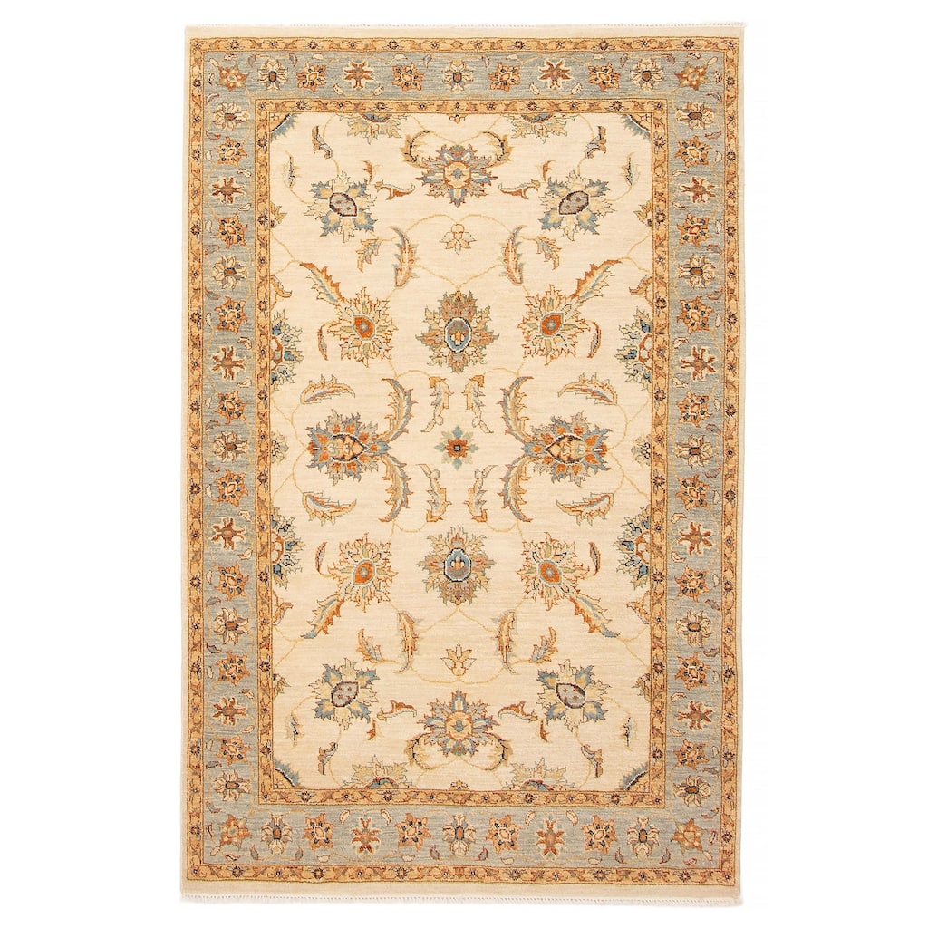 ECARPETGALLERY Hand-knotted Jamshidpour Cream Wool Rug - 4'0 x 6'0