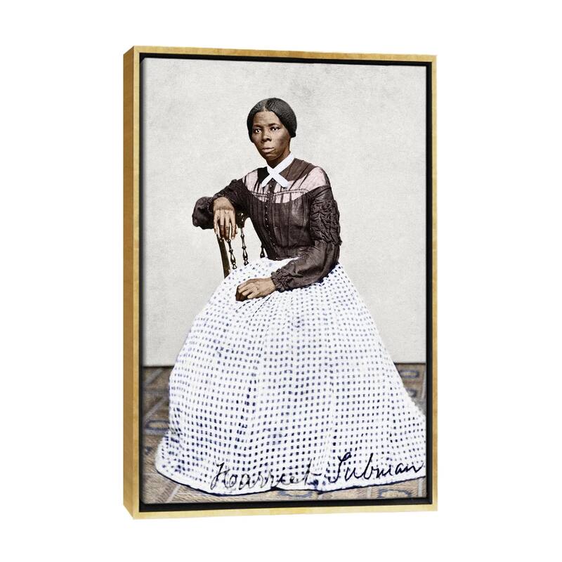 iCanvas "Harriet Tubman (C1823-1913)" by Benjamin Powelson Framed Canvas Print - Gold - 26x18