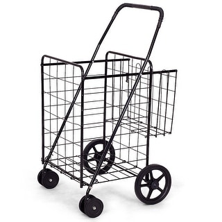 Jumbo Basket for Grocery Laundry Travel with Swivel Wheels - 24" x 24" x 40" (L x W x H)