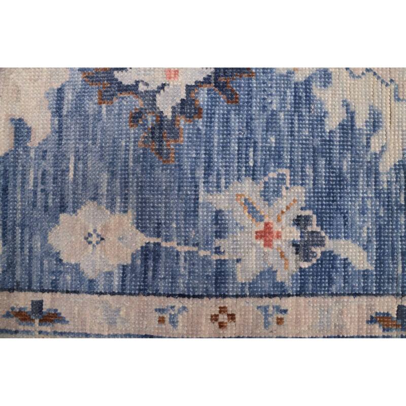 ECARPETGALLERY Hand-knotted Modern Oushak Dark Blue Wool Rug - 7'11 x 10'3