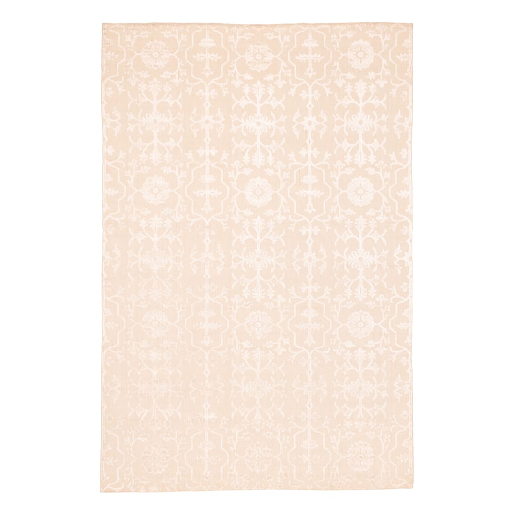 ECARPETGALLERY Hand Loomed Elysian Beige, Ivory Viscose, Wool Rug - 6'8 x 9'11