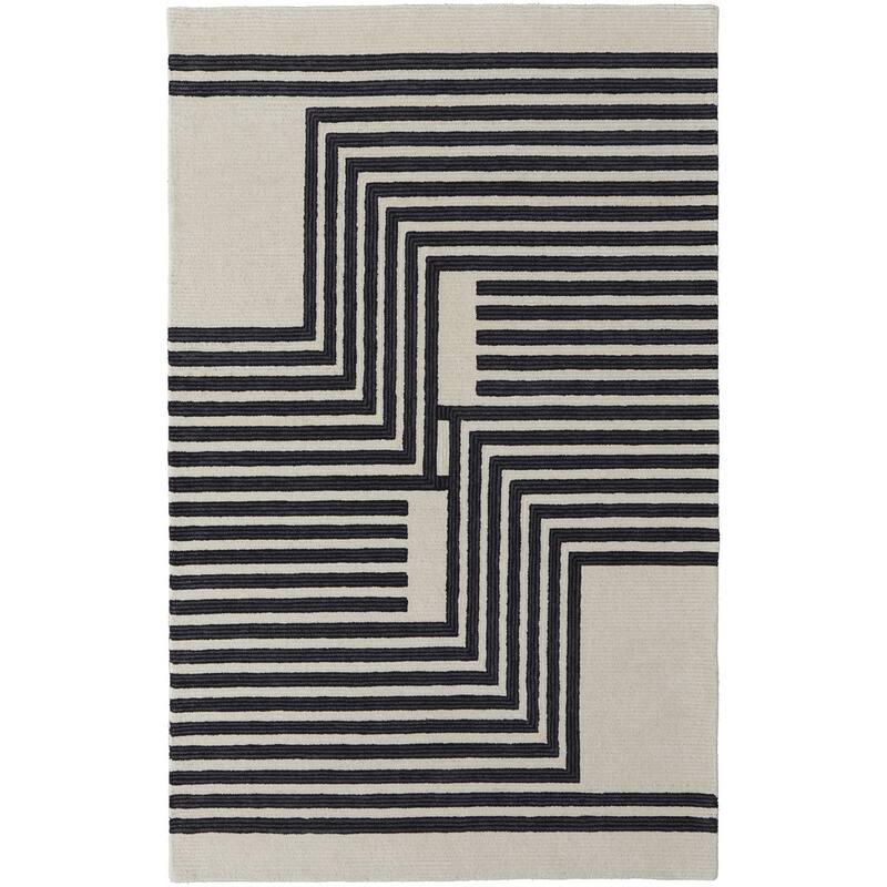 Vuyu Hand Tufted Abstract Modern Area Rug By HomeRoots - 4' x 6'