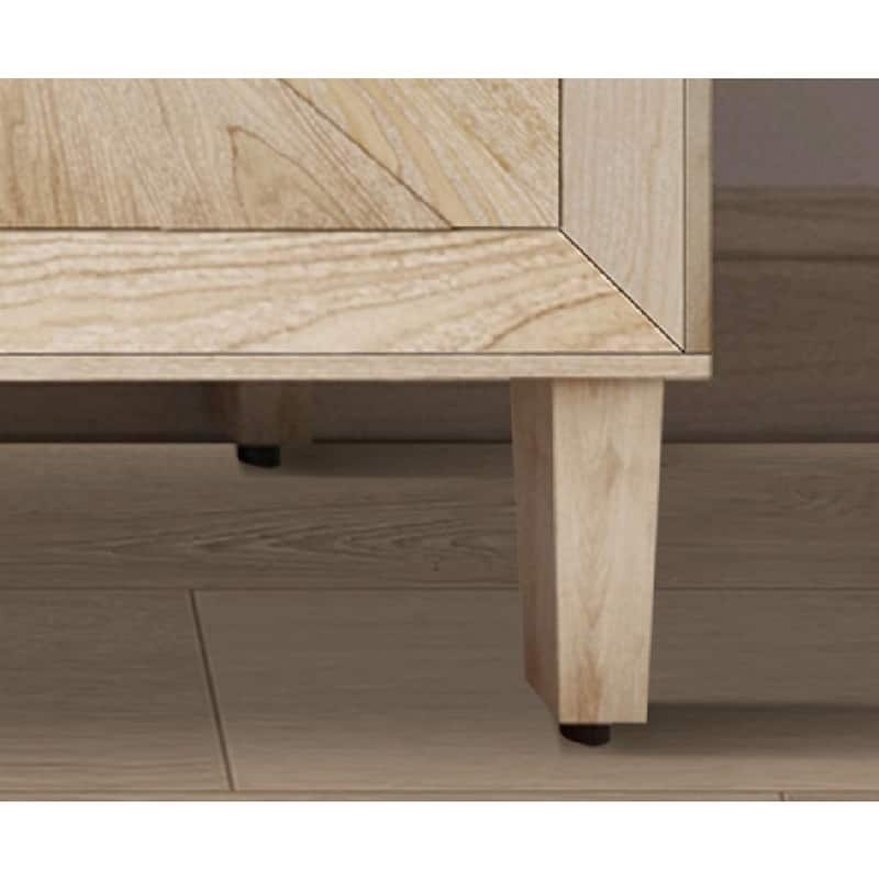 60'' Heavy-Duty Antique Wood TV Stand with Adjustable Shelves