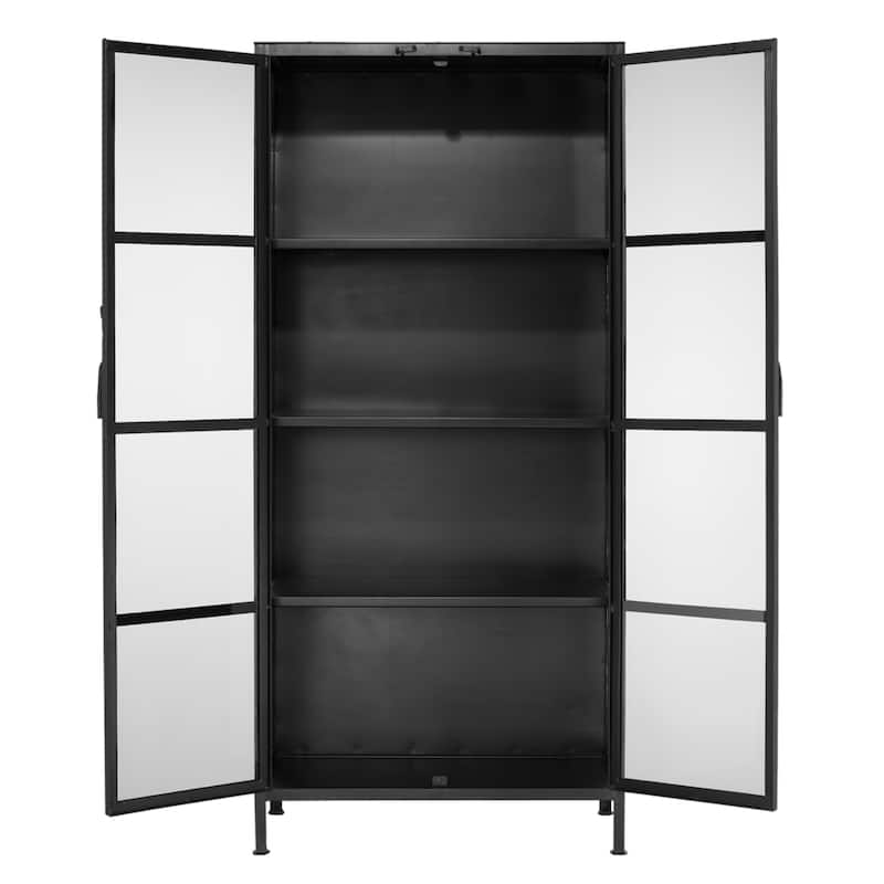 Jamie Young Chauncey Wide Curio Bar Iron Cabinet