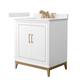 Option White / White Cultured Marble Top / Satin Bronze