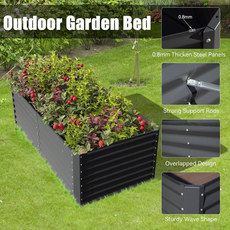 Heavy-Duty Outdoor Garden Planter Box for Vegetables with Safety Edge
