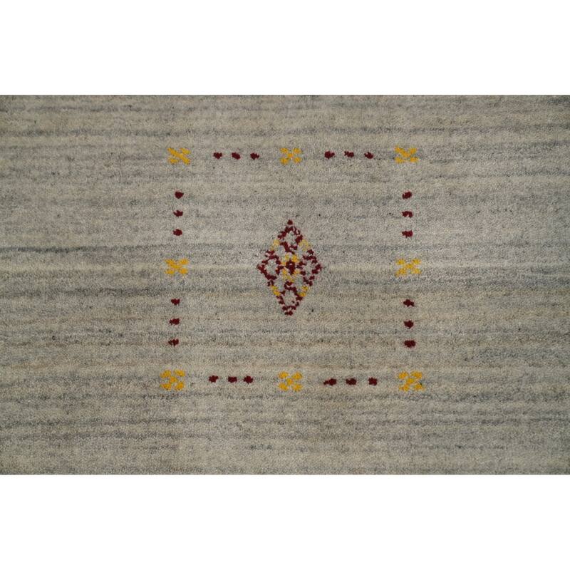 Hand Knotted Oriental 100% Wool Carpet Tribal Animal Pictorial Greys & Charcoal Gabbeh Area Rug - 9' 10'' X 8' 1''