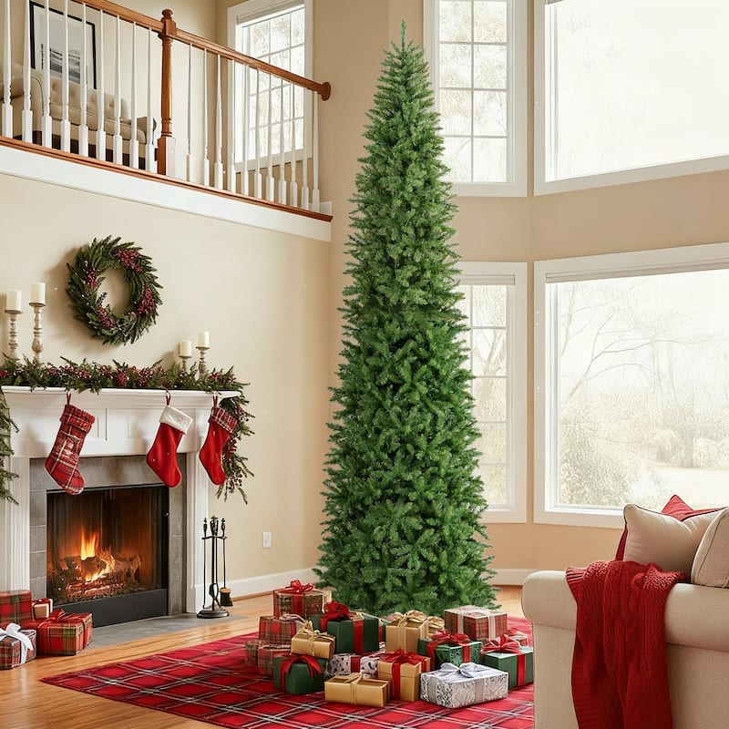Costway 12 FT Pre-Lit Artificial Christmas Tree with 2840 Branch Tips - Green - See Details