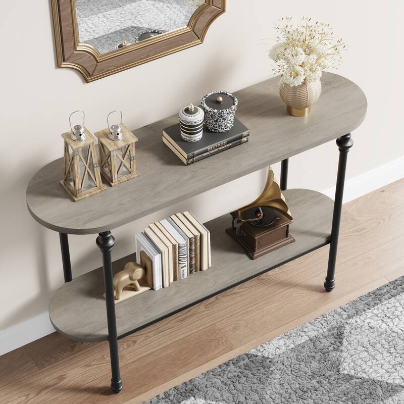Farmhouse Entryway Table for Living Room, Hallway - Grey