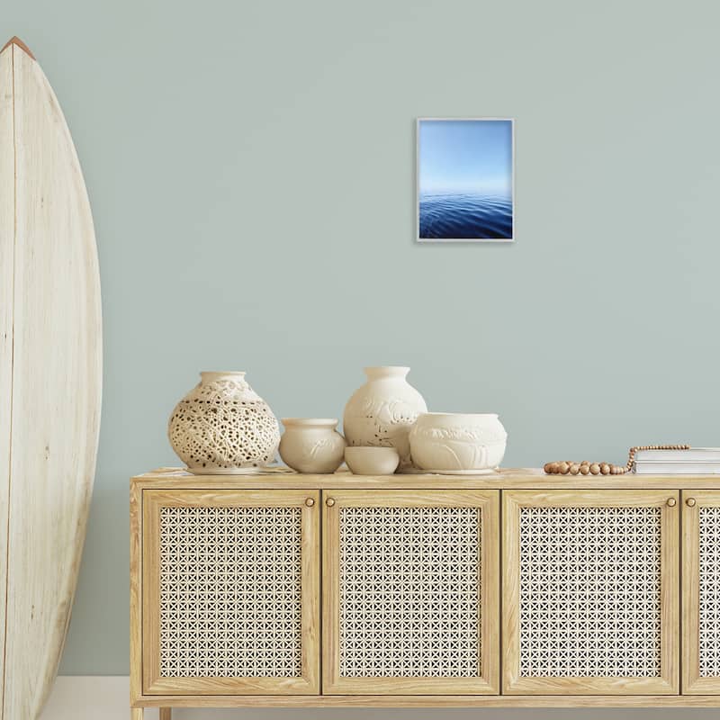 Stupell Cool Blue Ocean Ripples Framed Giclee Art Design By Kali Wilson