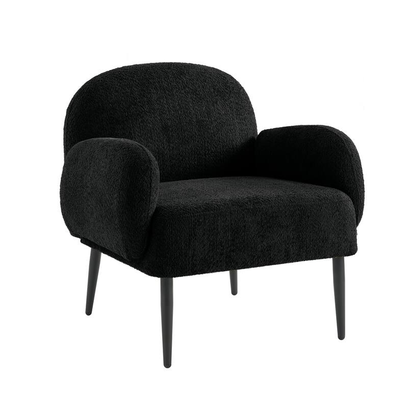Abe Modern Boucle Accent Chair with Adjustable Metal Legs by HULALA HOME