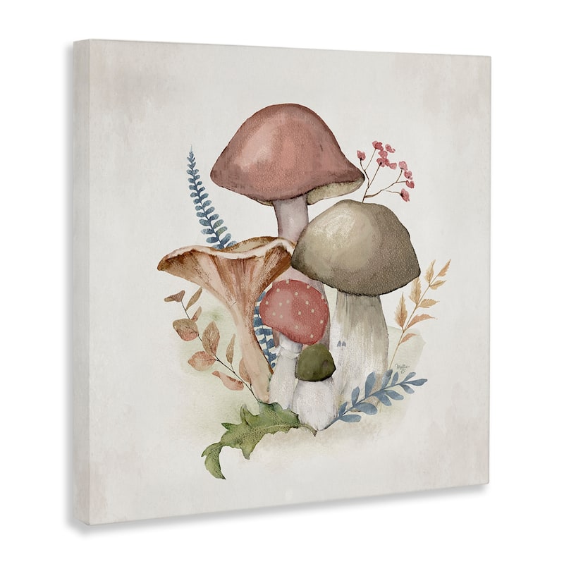 Stupell Pink Blooming Mushrooms Canvas Wall Art Design By Mollie B.