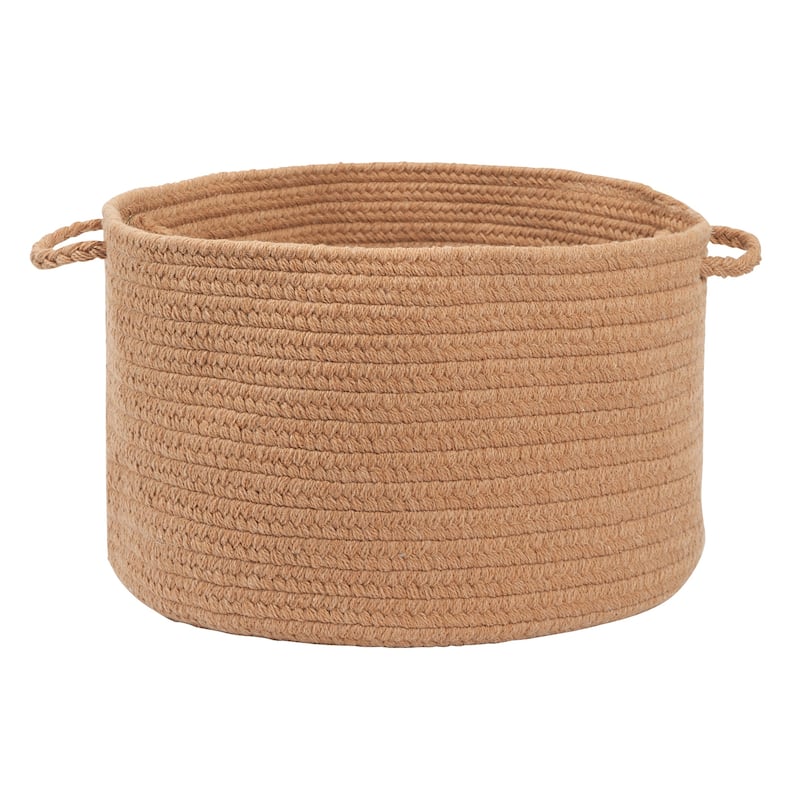 Bristol Braided Wool blend Storage Basket - 18"x18"x12" - Evergold