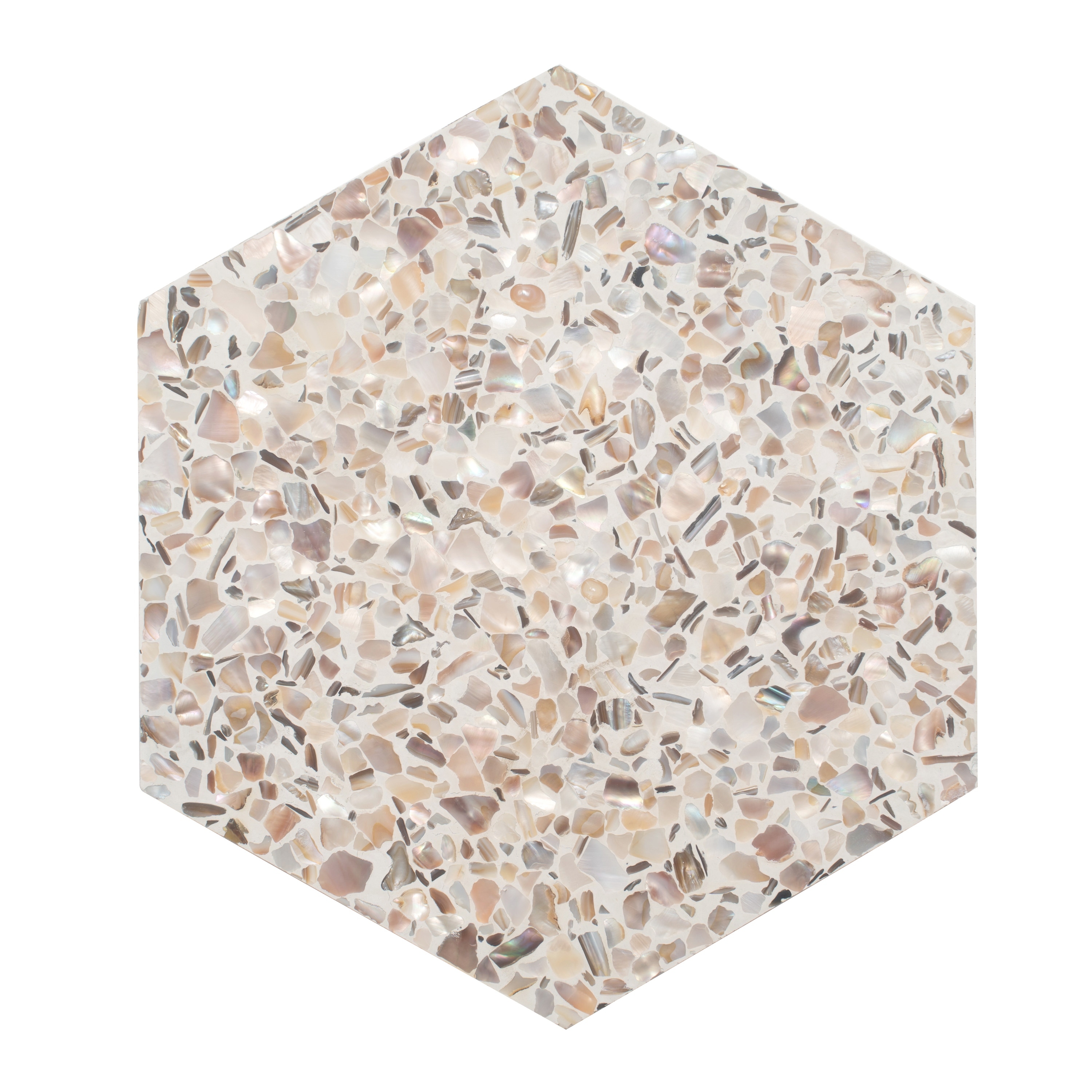 Amalfi 9x8 in. Glossy Shell, Terrazzo Hexagon Wall and Floor Tile (1.8 sq ft/case, 5-Pack)