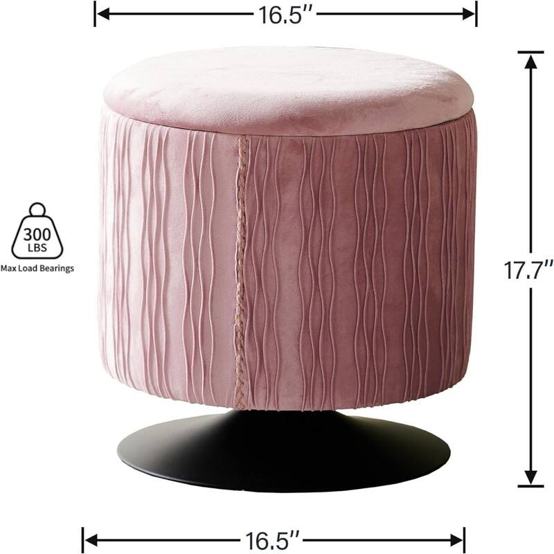 Velvet Ottoman with Storage(16.5" Wx18 H)