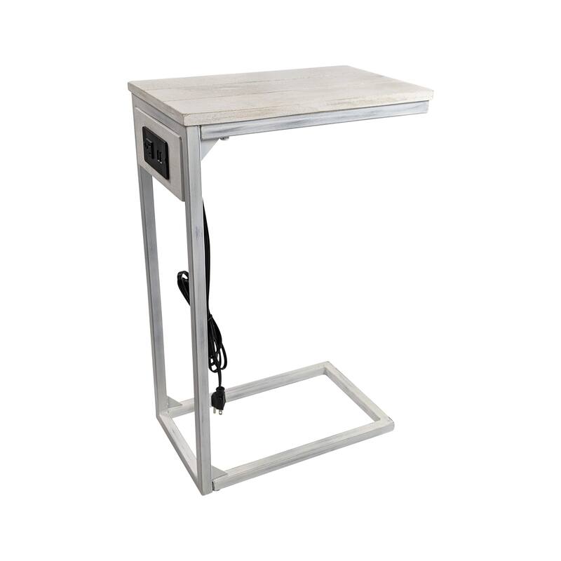 Carolina Living Chloe C-Form Accent Table - USB Ports