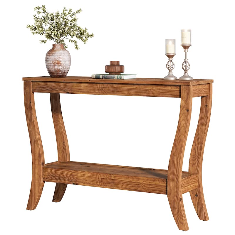 Solid Wood Console Table, Entryway Sofa Table with Storage Shelf for Living Room, Hallway, Foyer