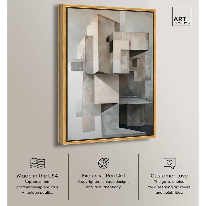 Grey Matrixy Canvas by Art Remedy