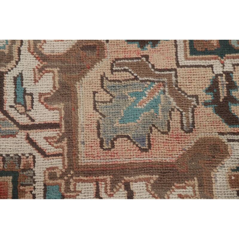 Hand Knotted Oriental 100% Wool Carpet Traditional Medallion Red Heriz Area Rug - 11' 5'' X 8' 5''