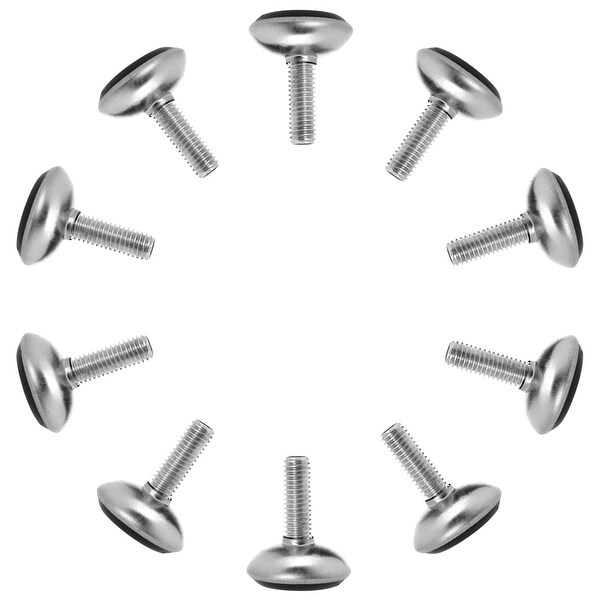 M8 x 25 x 30mm Screw on Furniture Glide Leveling Feet Floor Protector Adjustable Leveler for Chair Desk Leg 10pcs