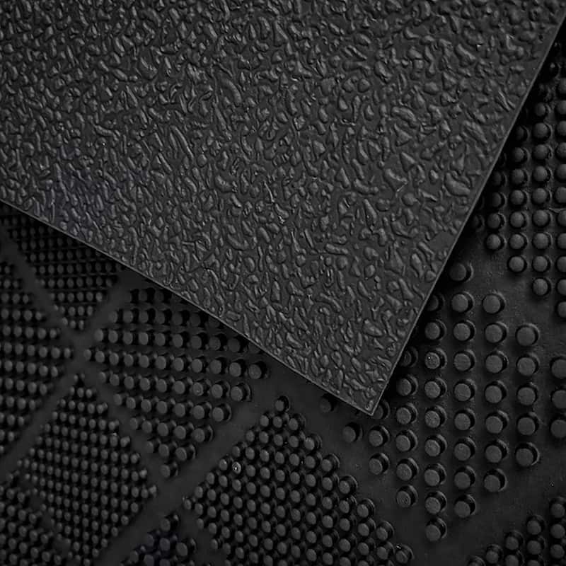 Outdoor Mat Drew Checkerboard Rubber Rug 24x16 Inch Black - 16 W x 24 L x 1/4 H