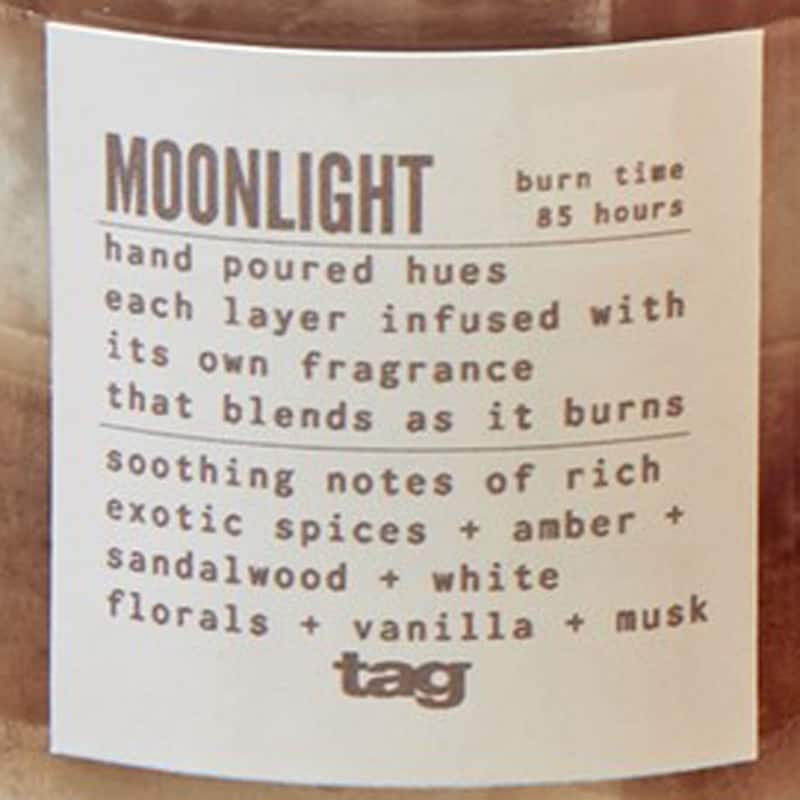 Moonlight Themed Scented Paraffin Wax Pillar Candle Small, Brown, 3x3.3 inch, Burn Time 55 Hours