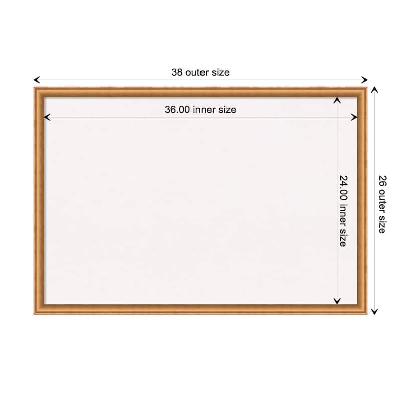 Salon Scoop Copper Wood Framed White Corkboard Bulletin Board - Salon Scoop Copper - Board Size 36x24