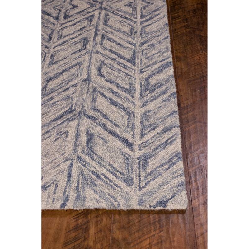 Carson Carrington Gotland Hand-tufted Wool Modern Chevron Area Rug