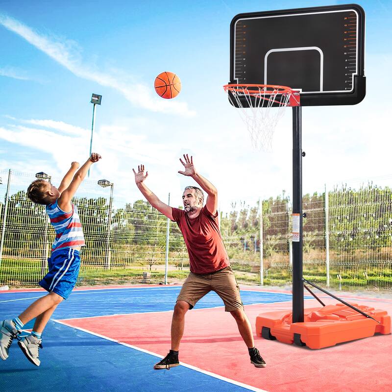 Portable 6.6-10ft Height Adjustable Basketball Hoop and Goal with Vertical Jump Measurement - Pink