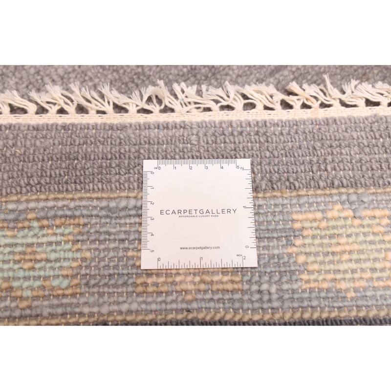 ECARPETGALLERY Hand-knotted Modern Oushak Dark Grey Wool Rug - 10'1 x 14'1