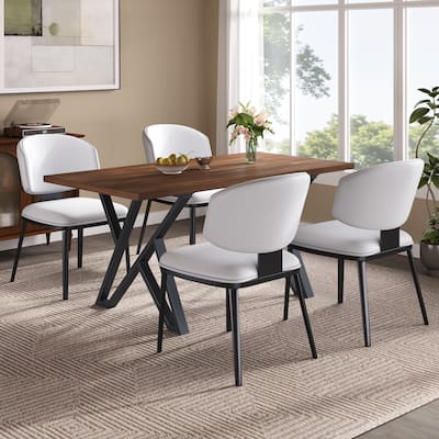 Christopher Knight Home - Alex Faux Leather and Metal 5 Pieces Dining Set