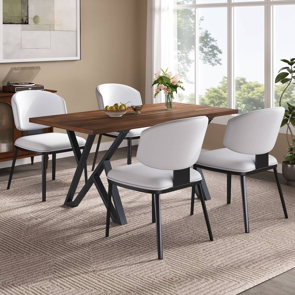 Christopher Knight Home - Alex Faux Leather and Metal 5 Pieces Dining Set
