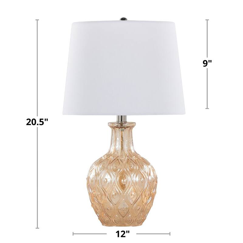 Silver Orchid Gaby 20" Round Glass Table Lamp (Set of 2)