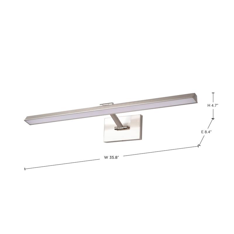 Hazel 3 Foot LED Picture Light 3 CCT Selectable Brushed Nickel Finish Acrylic Lens - Brushed Nickel